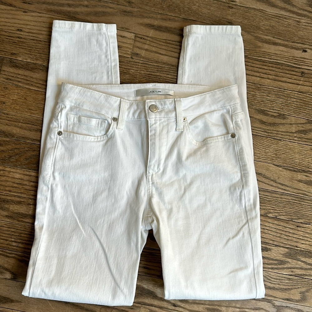 Joes Jeans Midrise Skinny White Stretch Denim Size 26 EUC